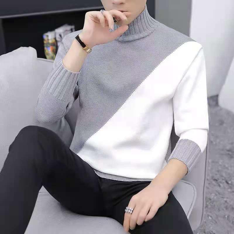 2021 Autumn New Knitted Sweater Men Clothing 2021 Slim Fit Turtleneck Casual Pull Homme Pullovers Korean Style Clothes M-3XL