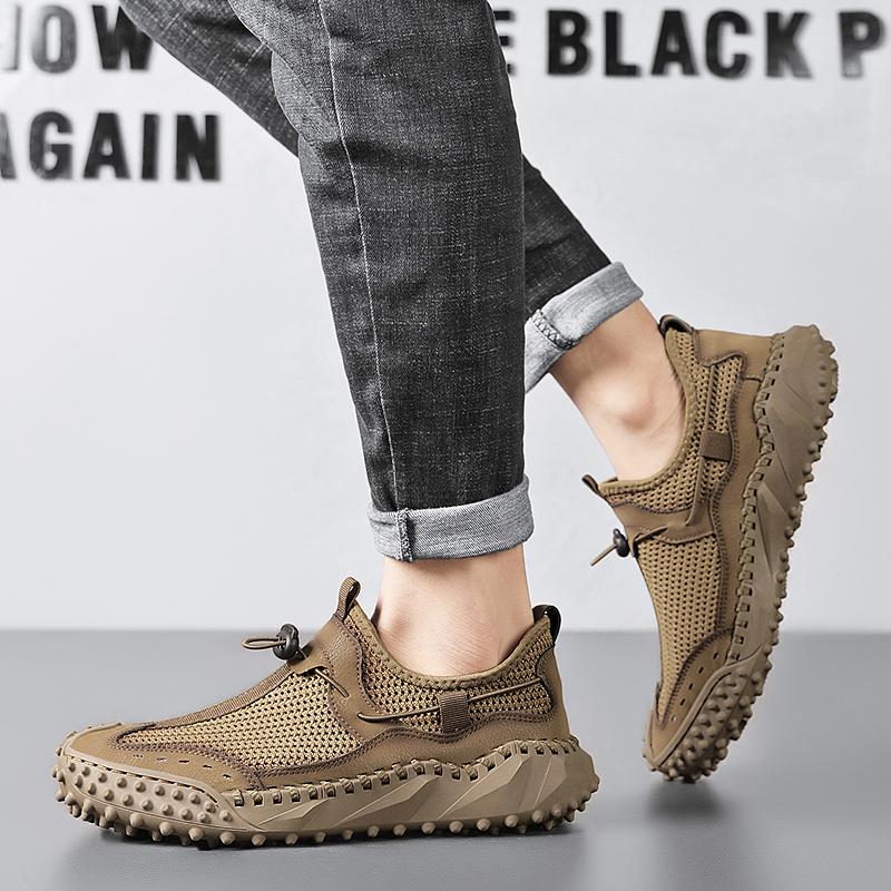 Brand Summer Mesh Men's Shoes New Breathable Flat Casual Shoes Outdoor Walking Men's Sneakers Hiking Shoes Zapatillas Hombre