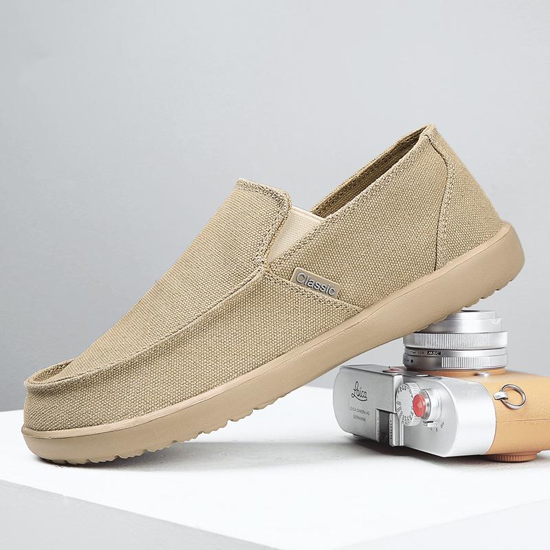 WEH 2022 Spring And Autumn New Men Shoes Breathable Walking Canvas Shoes Breathable Loafer Sneakers Men Vulcanized Shoes